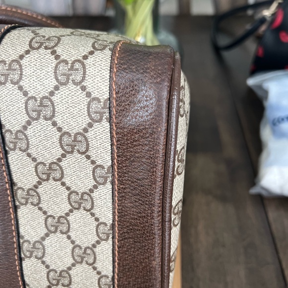 🔥Gucci Supreme Sherry Line Web Monogram Boston Bag w/ COA - Picture 10 of 13